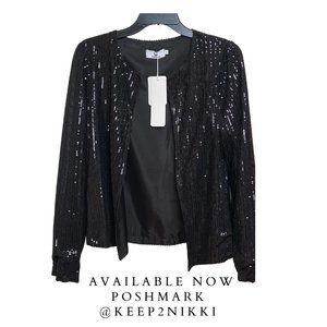 Pretty,   Black Sequenced Jacket, Size XL, Fits about 10-12